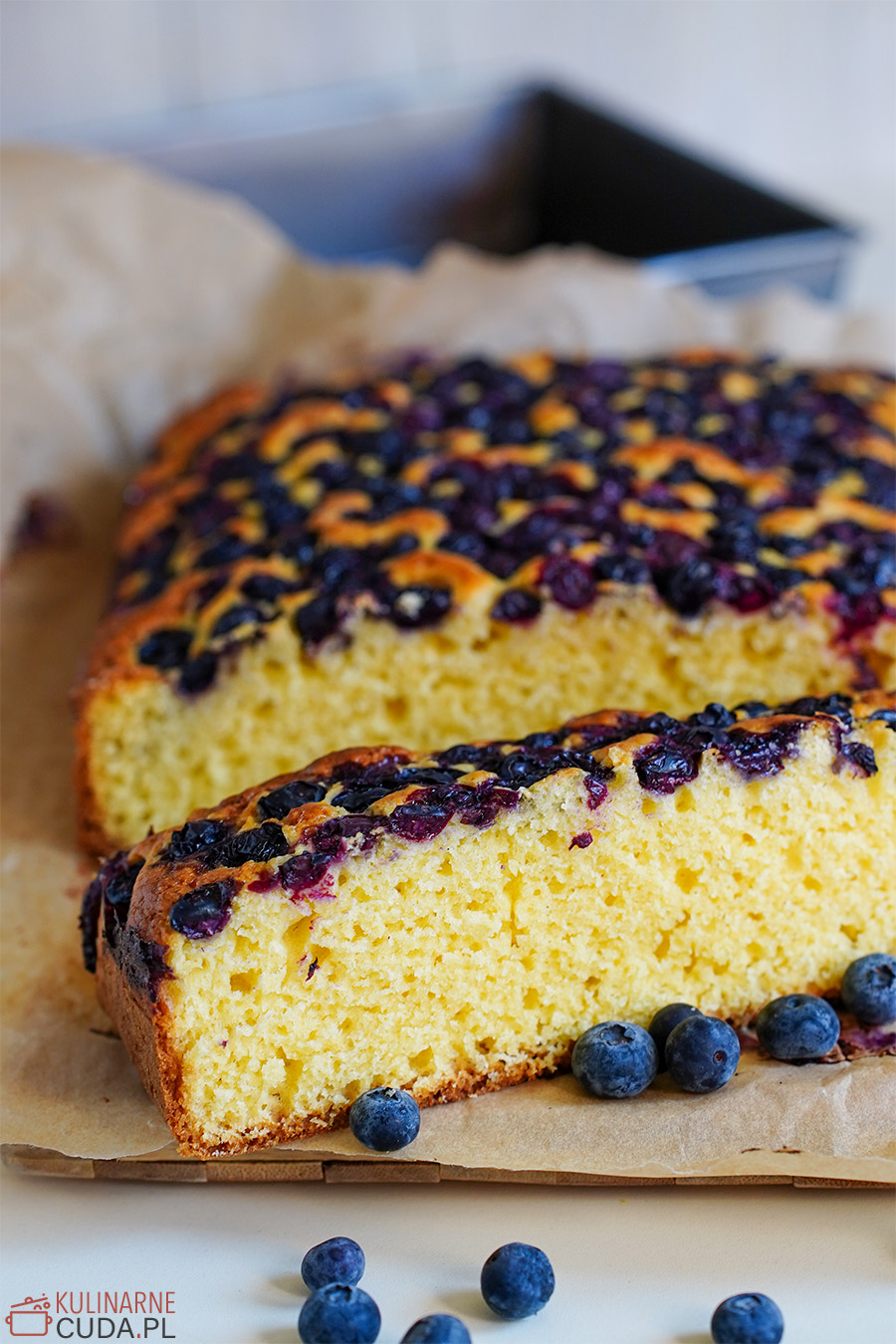 Ciasto na maślance z borówkami przepis